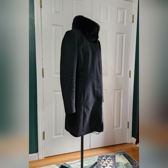 🦊🦊Perfect condition Via Spiga wool and fox furr coat size 8 - Picture 3 of 5